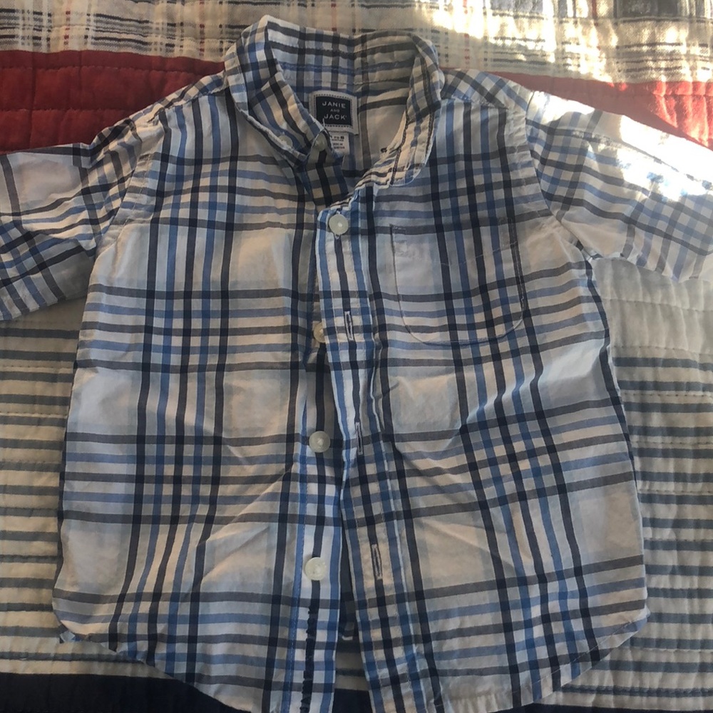 Plaid little boy button up